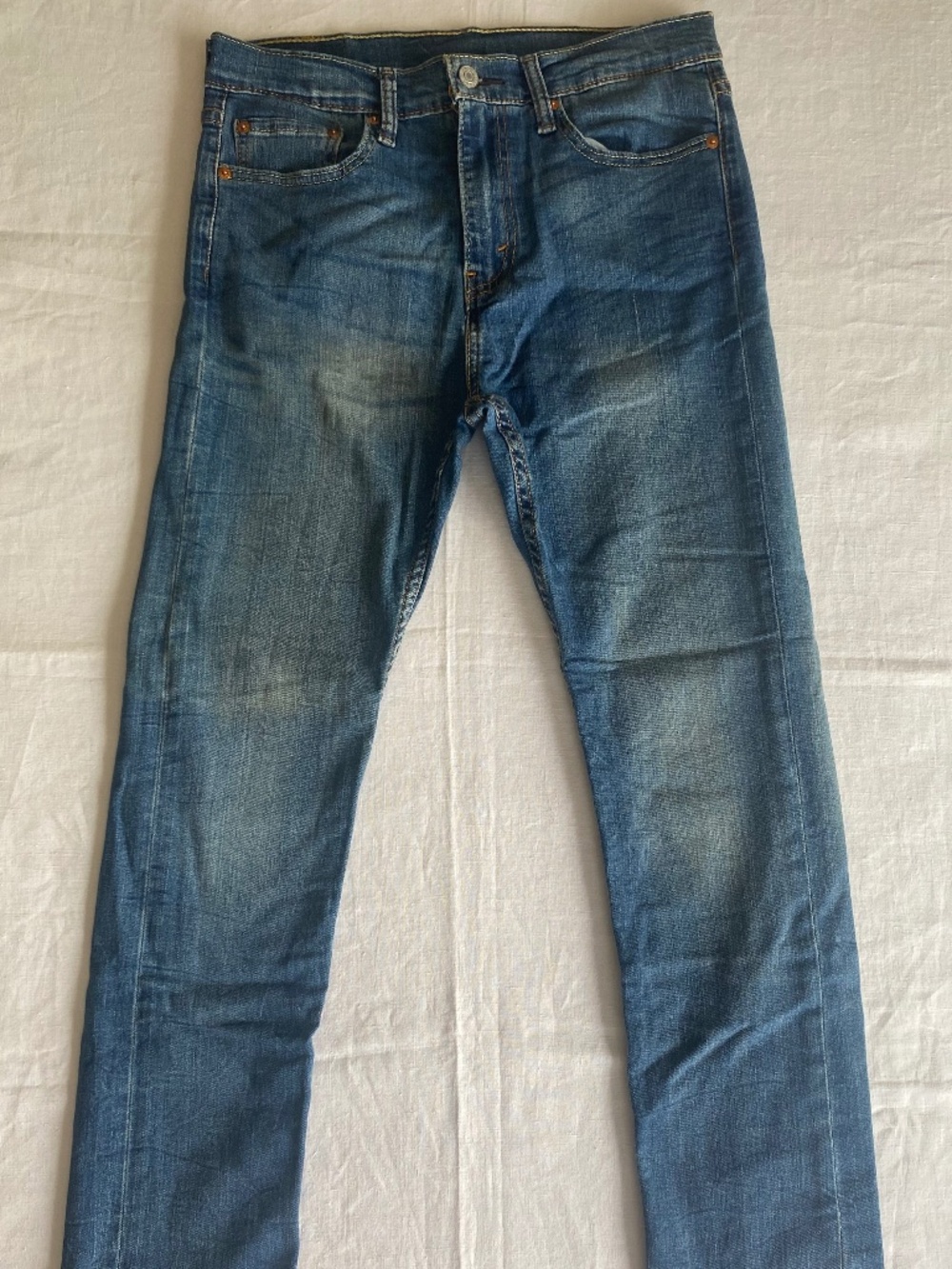 Levis 510 W 31 x L 30 Distressed Vintage Straight Leg Blue Jeans Unisex